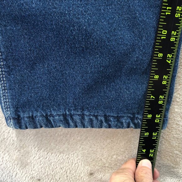 Five Brother Mens Carpenter Jeans Size 38x32 Blue Denim Fleece Line Workwear - Picture 6 of 16